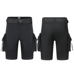3mm Neoprene Wetsuit Tech Shorts with Pockets Unisex Submersible Pants Keep Warm Leak Hole for Diving Equipment Accessories