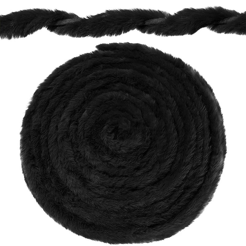 Description Picture 4 of item5cmx2m Faux Rabbit Fur Ribbon Tapes Soft Fluffy Plush Fabric Trim Trimming DIY Christmas Tree Crafts New Year Costume Material