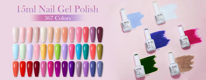 Description Picture 3 of itemArte Clavo 15ml 44 Colors Jelly Nude Gel Nail Polish Semi Transparent Summer Light Pink Peach Translucent UV Nails Art DIY Gel