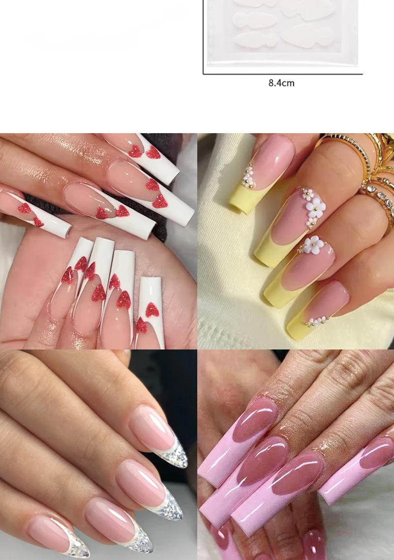 Description Picture 5 of item12pcs Dual Nail Forms False Tips For Gel Extension Quick Building French Nails Mold Soft Silicone Pads Manicure Tools