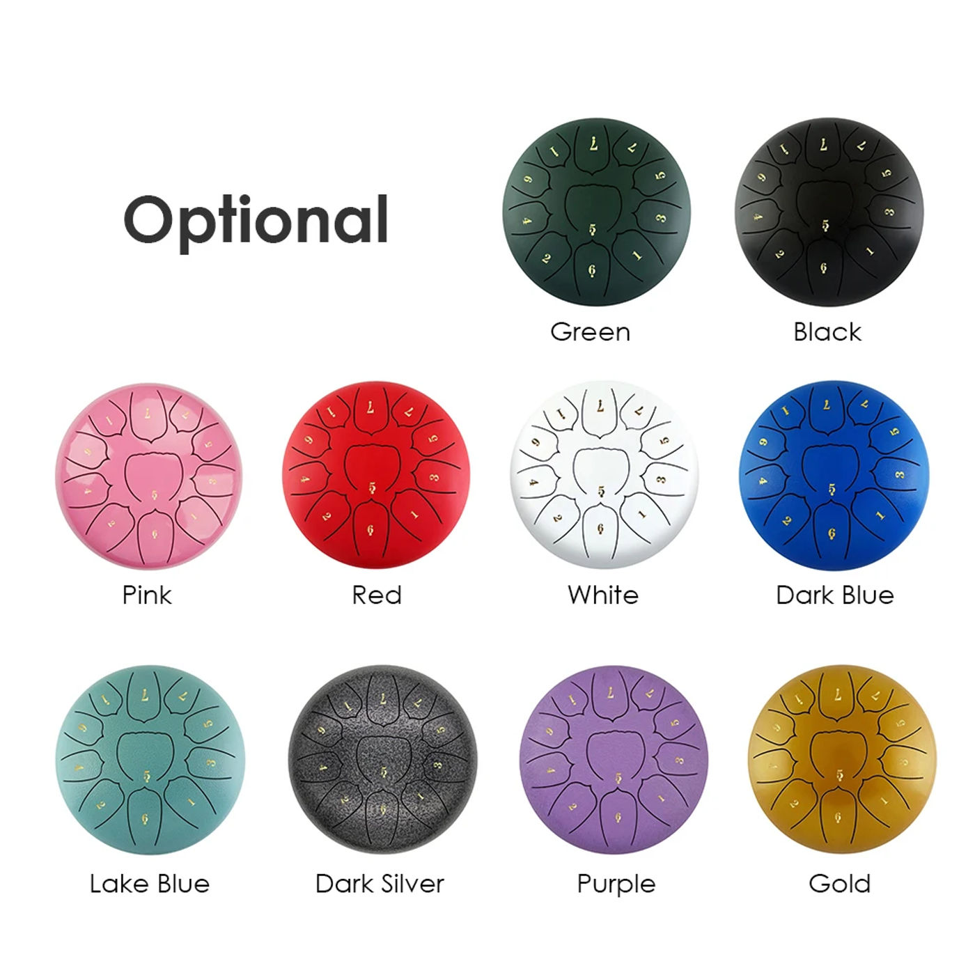 Description Picture 6 of item6 inch 11 Tone Steel Tongue Drum Hand Pan Drum Drumstick Percussion Music Instrument Tambourine Yoga Relaxation Glucopon Gift