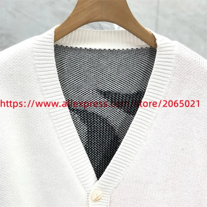 Description Picture 6 of itemCardigan RRR-123 Knitted Sweater Men Women Loose Black White V-neck RRR 123 Sweatshirts
