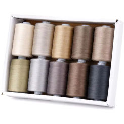 1000 Yards Per Spool 40S/2 Polyester 10 Grey Colors Set Sewing Thread for Hand Sewing&Embroidery Machine