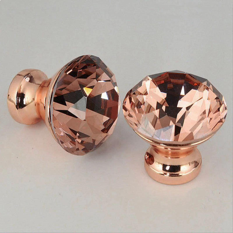 Description Picture 4 of itemRose Gold Rhinestone Door Knob Cabinet Drawer Cupboard Wardrobe Pull Handle Kitchen Cabinet Handles Modern Furniture Hardware