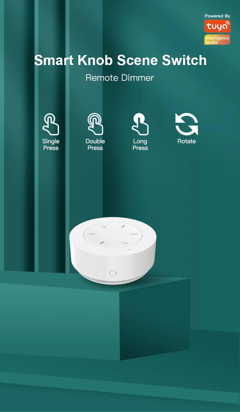 Description Picture 2 of itemTuya ZigBee Smart Knob Switch Dimmer Removeable Wireless Scene Linkage Push Button Light Automation Scenarion Remote Panel