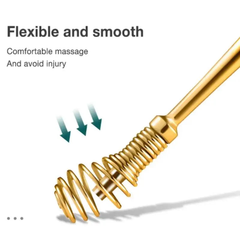Description Picture 5 of itemGold Steel Ear Wax Pickers Earpick Wax Remover Curette Cleaner Spoon Care Tool Pick Cleaner Ear Clean Ear Ear O4T0