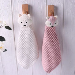 Cartoon Fox Baby Hand Towel Soft Cotton Kids Bath Wipe Hanging Towels For Baby Girl Boy Infant Children Bathroom Towel