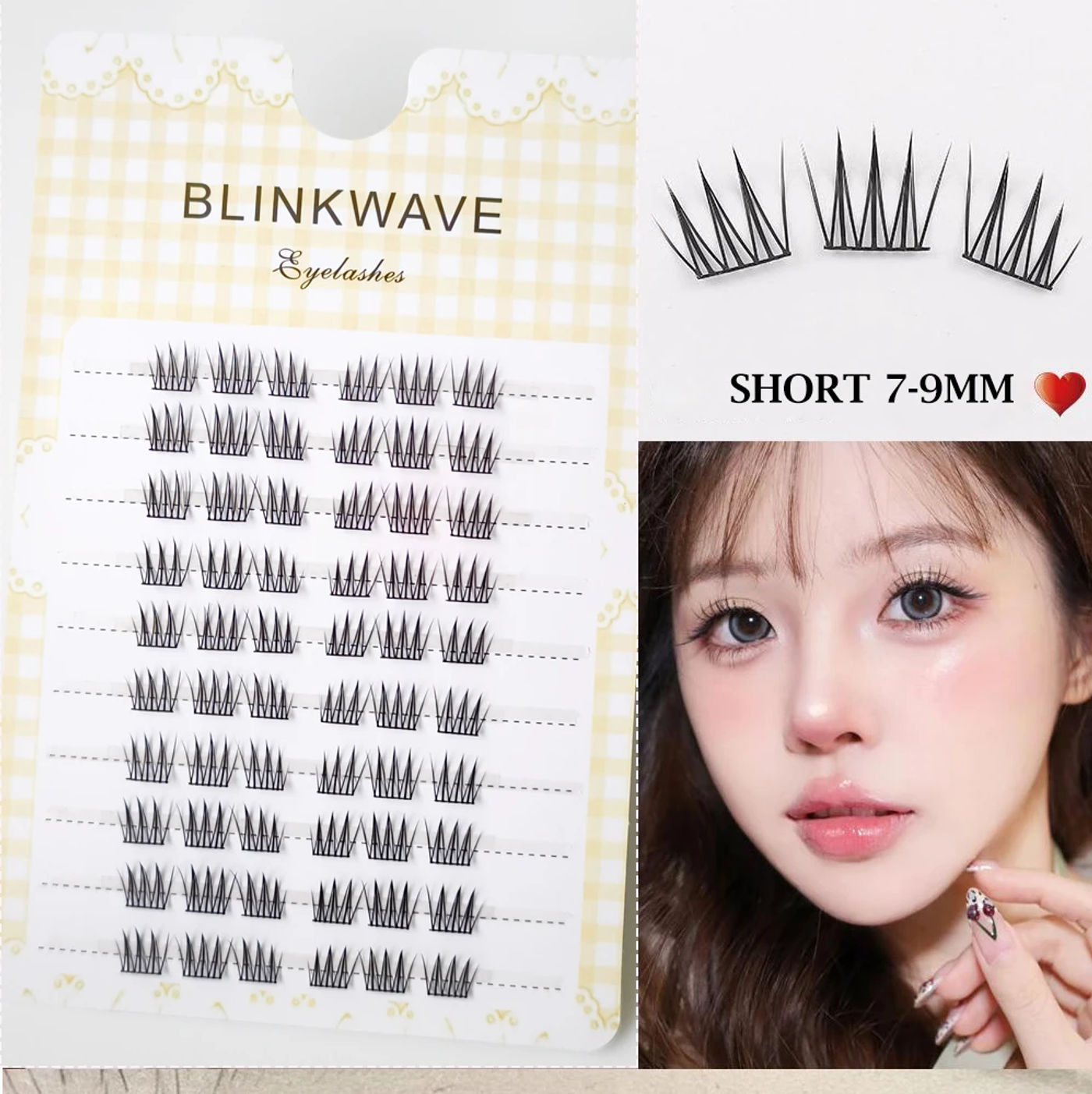 Description Picture 2 of itemLarge Capacity 7-9mm/10-12mm idol false eyelashes Segmented Lashes Black Band Sunflower Eyelashes Natural Soft Fairy lash