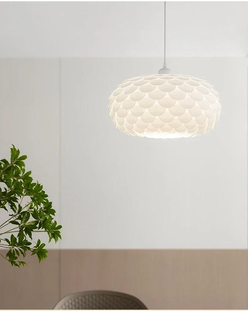 Description Picture 5 of itemWhite Circular Pendant Light Restaurant Shop Hotel Lobby Art Chandelier Living Room Bedroom Ceiling Light for Home and Decor