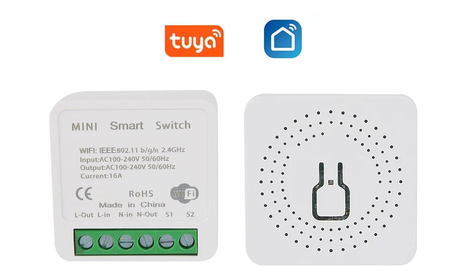 Description Picture 2 of itemWifi Mini Smart Switch 16A DIY Light Switches 2 Way Wireless Smart Home with Tuya Smart Life EweLink Alexa Alice Google Home