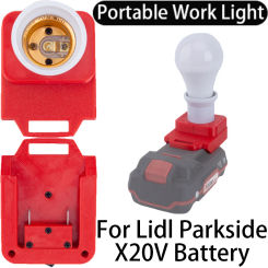 For Lidl Parkside 20V Li-ion Battery New Cordless Portable E27 Bulb Lamp LED Light For Indoor And Outdoor Work Light
