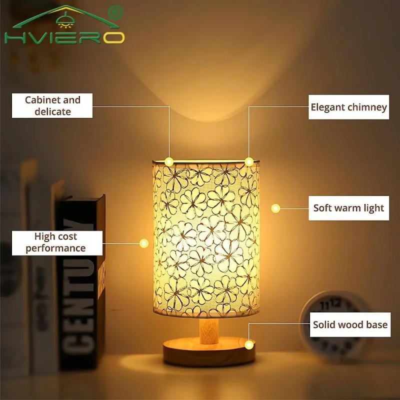 Description Picture 5 of itemHessian Solid Wood Decorative Lamp 5V Remote Control Usb Table Desk Bedroom Bedsid Study Home Stay LED Night Light Energy Saving