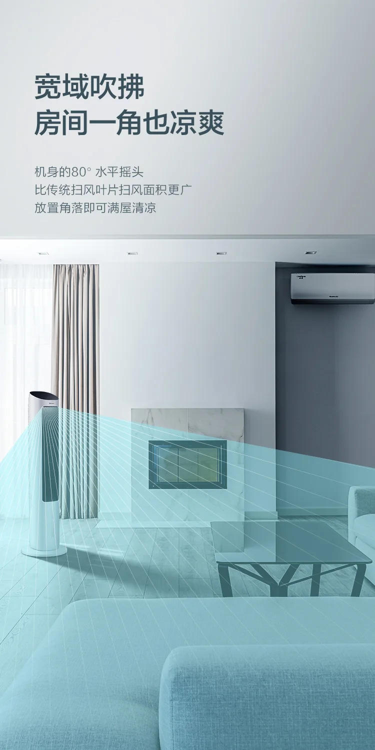 Description Picture 6 of item220V GREE Household Air Conditioning Fan Purification Humidifier Tower Fan Energy Saving Remote Control Fan Ac Unit Portable