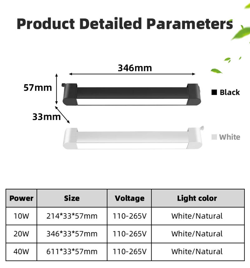 Description Picture 4 of itemTrack Light Home Decor Full Set Rail Track New Led Lamp Track Floodlight Shop Chandelier Lamp Bedroom House Rail Ceiling Light