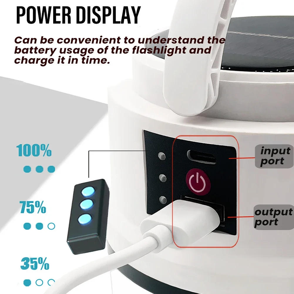 Description Picture 4 of itemSolar LED Camping Light USB Rechargeable Bulb for Outdoor Tent Lamp Portable Lanterns Emergency Lights for BBQ Hiking Fishing