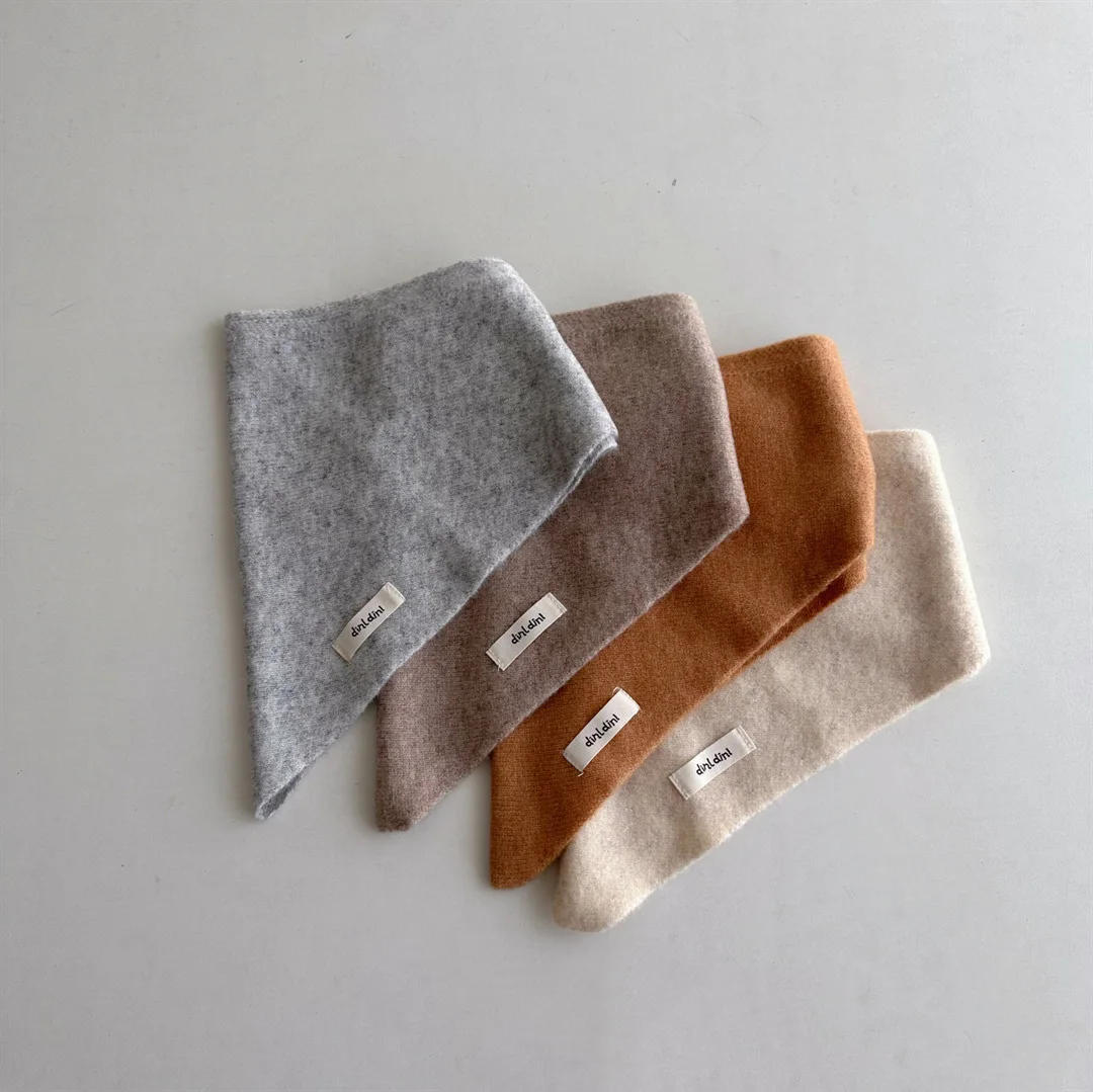 Description Picture 6 of itemWinter Children's Triangle Scarf Wool Solid Scarf Baby Girls Soft Shawl Kids Collar Warm Neckerchief Boys Drool Saliva Towels