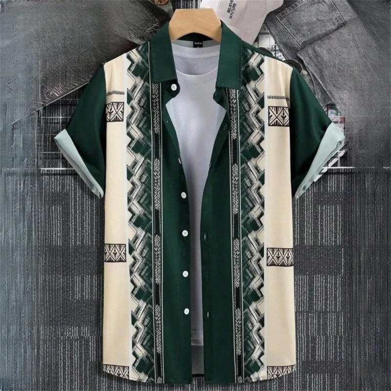 Description Picture 5 of itemMens Shirts Fashion Shirt Tops Casual Hundred High Quality Men Clothing New 2024 Summer Short Sleeve Button Down Shirt Oversized