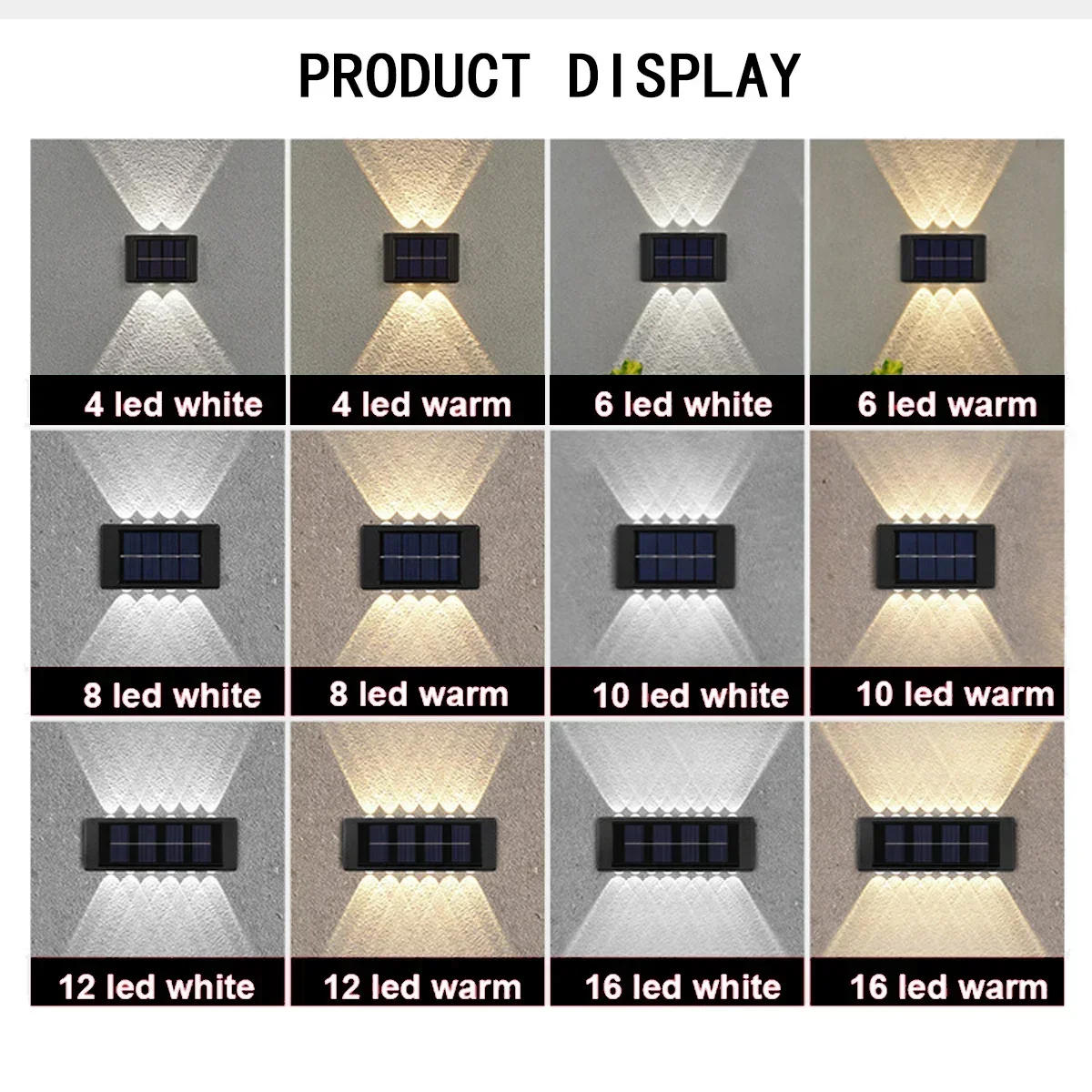 Description Picture 6 of itemOutdoor Solar LED Wall Lights Waterproof Led Solar Lamp Up And Down Luminous Lighting For Garden Balcony Yard Street Decor Lamps