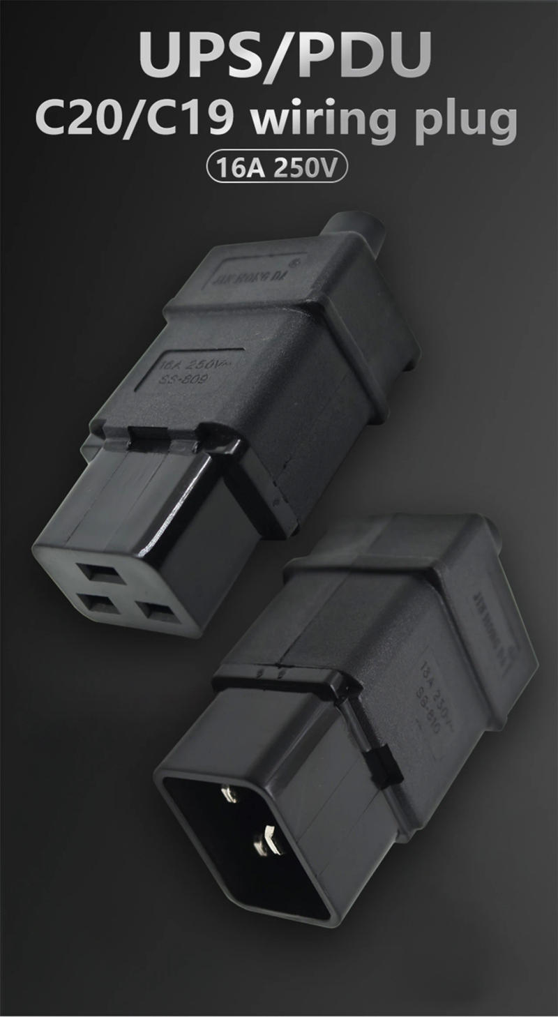 Description Picture 2 of itemUniversal 250V 16A AC Standard IEC320 C20 C19 AC Electrical Power Cable Cord Connector PDU/UPS Removable Male female socket plug