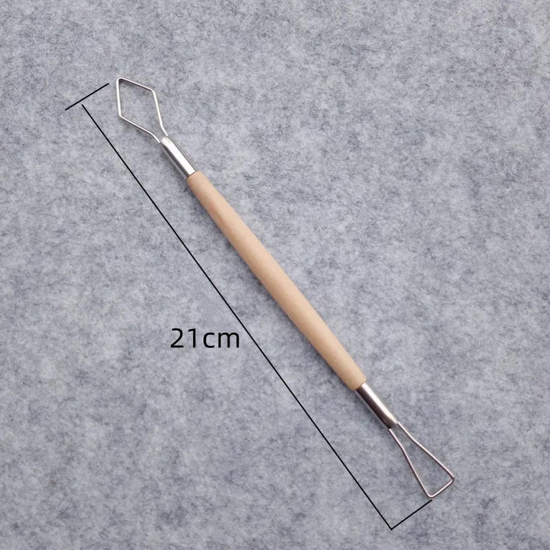 Description Picture 4 of item4Pcs/set Wood Handle Wax Pottery Clay Sculpture Carving Tool DIY Craft Set Wood Knife Double End Art Craft Clay Sculpting Tools