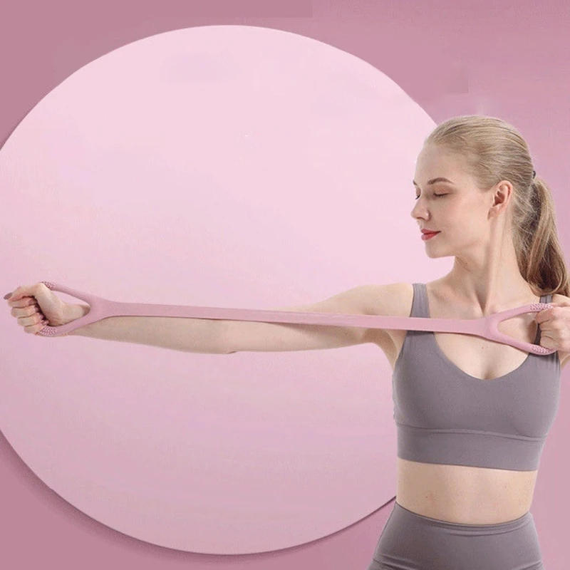 Description Picture 5 of itemWorkout Muscle Pull Rope 8 Resistance Bands Yoga Fitness Elastic Rope Back Training Rope Open Neck Stretch Belt