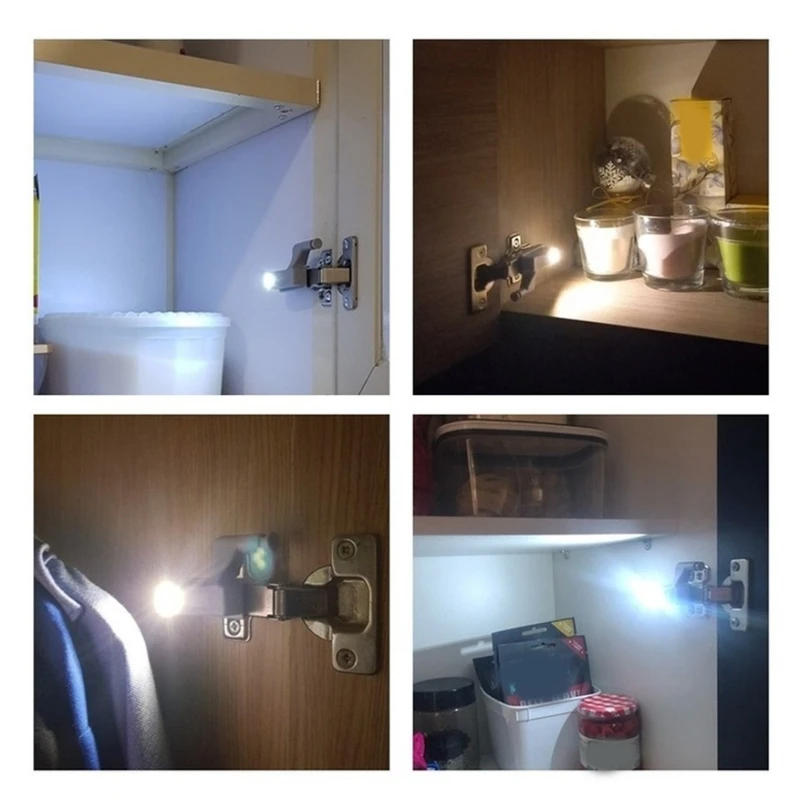 Description Picture 5 of item10 PCS LED Inner Hinge Lamp Wardrobe Hinge Light Under Cabinet Light ABS Cupboard Sensor Lights For Bedroom Kitchen Closet