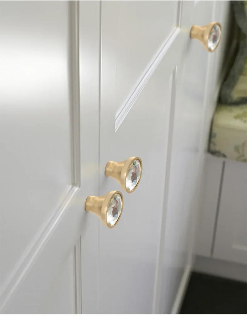 Description Picture 6 of itemNon-perforated Wardrobe Door Handle Single Crystal Round Drawer Handle Glass Door Adhesive Non-marking Refrigerator Suction Cup