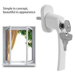 Double with Locks Window Handle Key Locking Security Window Lock Handle Lockable Easy Installation Door Turning Handle Casement