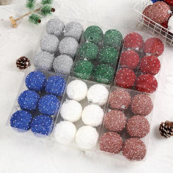 6PCS 8cm Christmas Ball Ornaments Christmas Tree Decorations New Year Christmas Tree Balls Luxury Christmas Balls Xmas Hanging