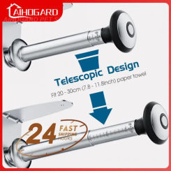 Adhesive Toilet Roll Paper Holder Organizer Retractable Paper Towel  Rack Wall Mount Storage Stand Towel Dispenser For Kitchen