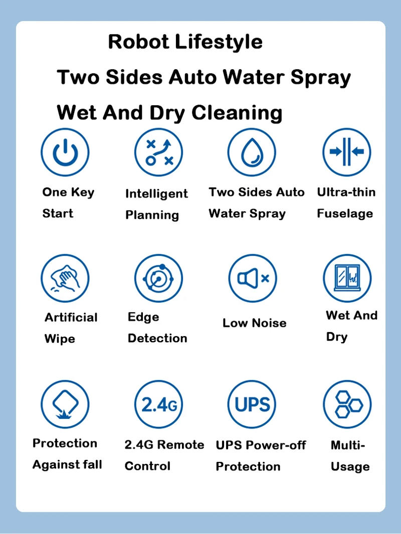 Description Picture 6 of itemWindow Cleaner Robot Automatic Two Sides Water Spray 3988 APP Remote Control Electric Robotic Glass Washer Smart Home Appliance