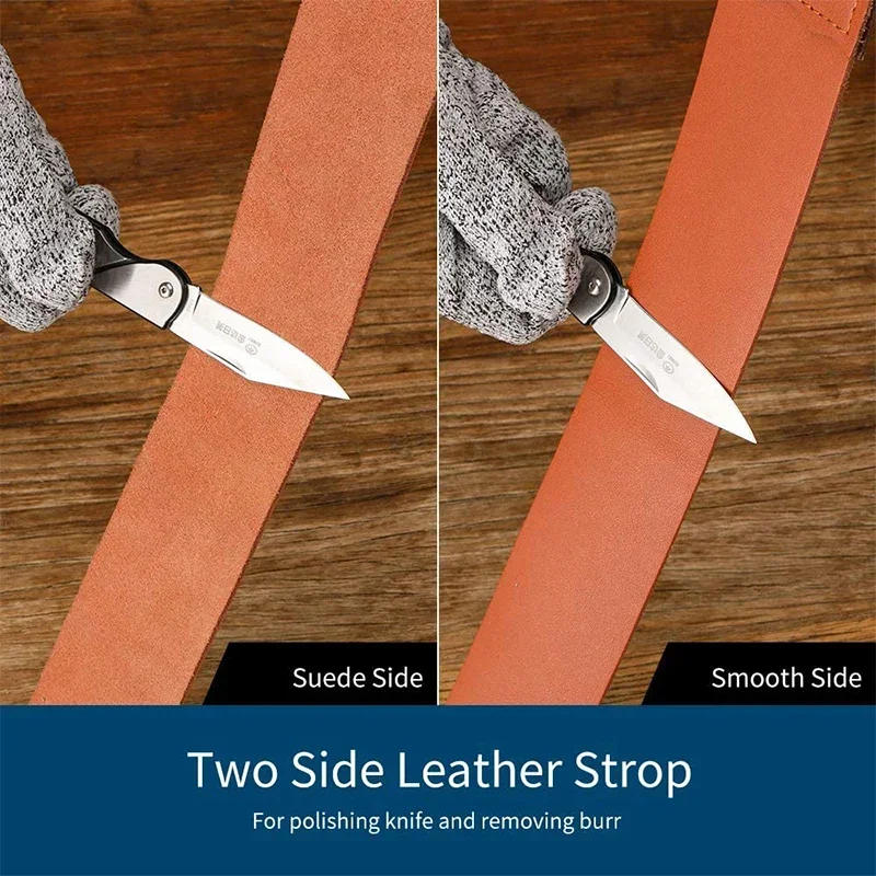 Description Picture 6 of itemGenuine Leather Sharpening Strap Barber Straight Razor Shave Sharpening Sharpener Folding Knife Knives Polishing Sharpening Belt