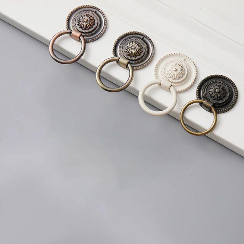 Description Picture 6 of itemRing Knob Handles Hardware 43*76mm Antique Knobs Zinc Alloy Cabinet Cabinet Pulls Cupboard Wardrobe High Quality