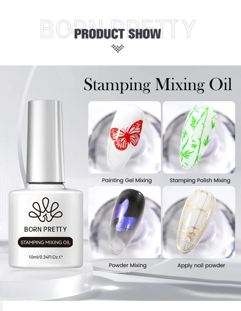 Description Picture 3 of itemBORN PRETTY 10ml Stamping Mixing Oil Painting Gel Stamping Polish Powder Mixing And Apply Nail Powder Stamping Plate