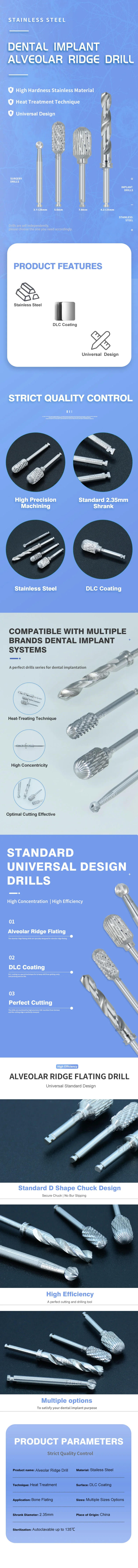 Description Picture 3 of itemHeat Treatment Technique den tal im plant drill surgery drill for den tal im plantation