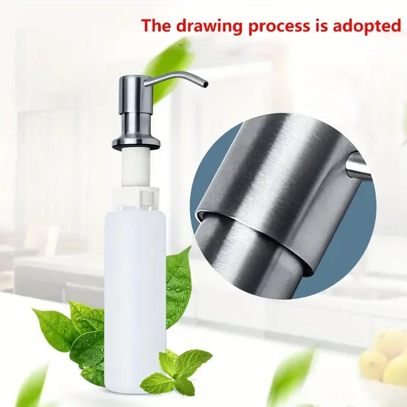 Description Picture 4 of itemStainless Steel Sink Soap Dispenser Kitchen Bathroom Liquid Soap Dispenser Faucet Sink Lotion Pump Storage Holder Bottle