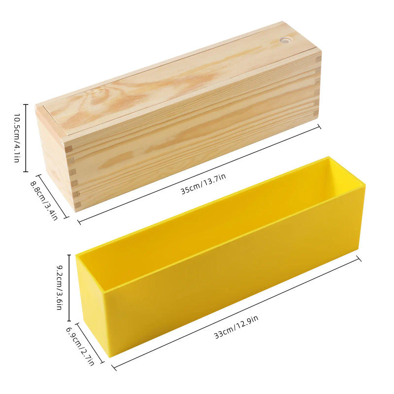 Description Picture 6 of itemNicole Silicone Soap Molds Flexible Rectangular Loaf Mold with Wood Box Handmade Silicone Liner Crafts Soap Making Supplies