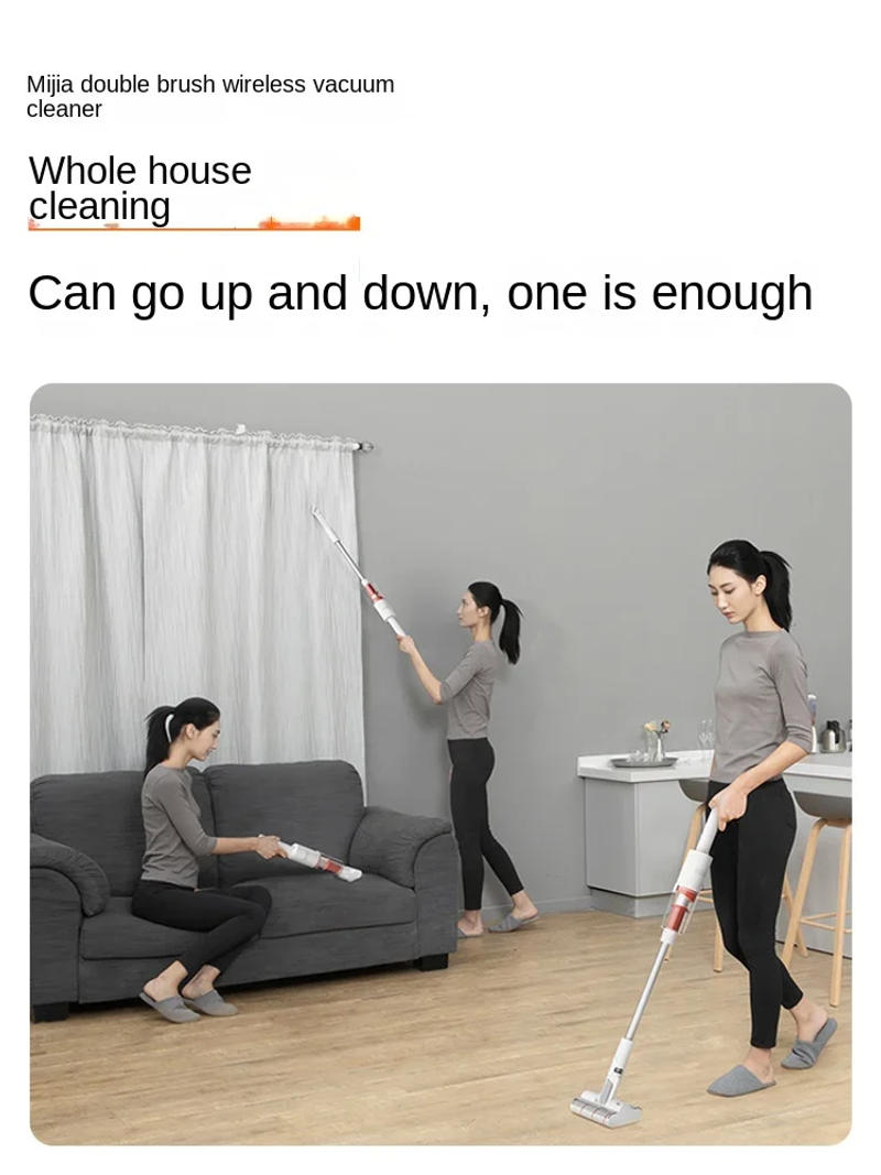 Description Picture 4 of itemXiaomi Twin-brush Wireless Vacuum Cleaner Household Large Suction Handheld Household Appliances Light and Flexible