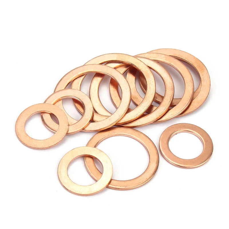 Description Picture 6 of item20/50pcs M5 M6 M8 M10 M12 M14 M16 Solid Purple Copper Washer Flat Ring O Gasket Spacer Washers Sealing Solid Washer Flat Seal