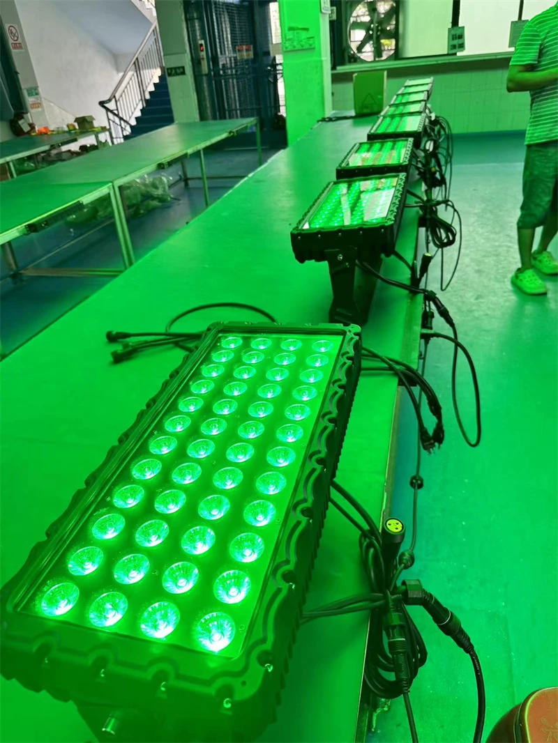 Description Picture 6 of item4 pieces outdoor lighting rgbwa city color wash led 48x15W dmx rgbwa 5 in1 waterproof led wall washer stage uplightght