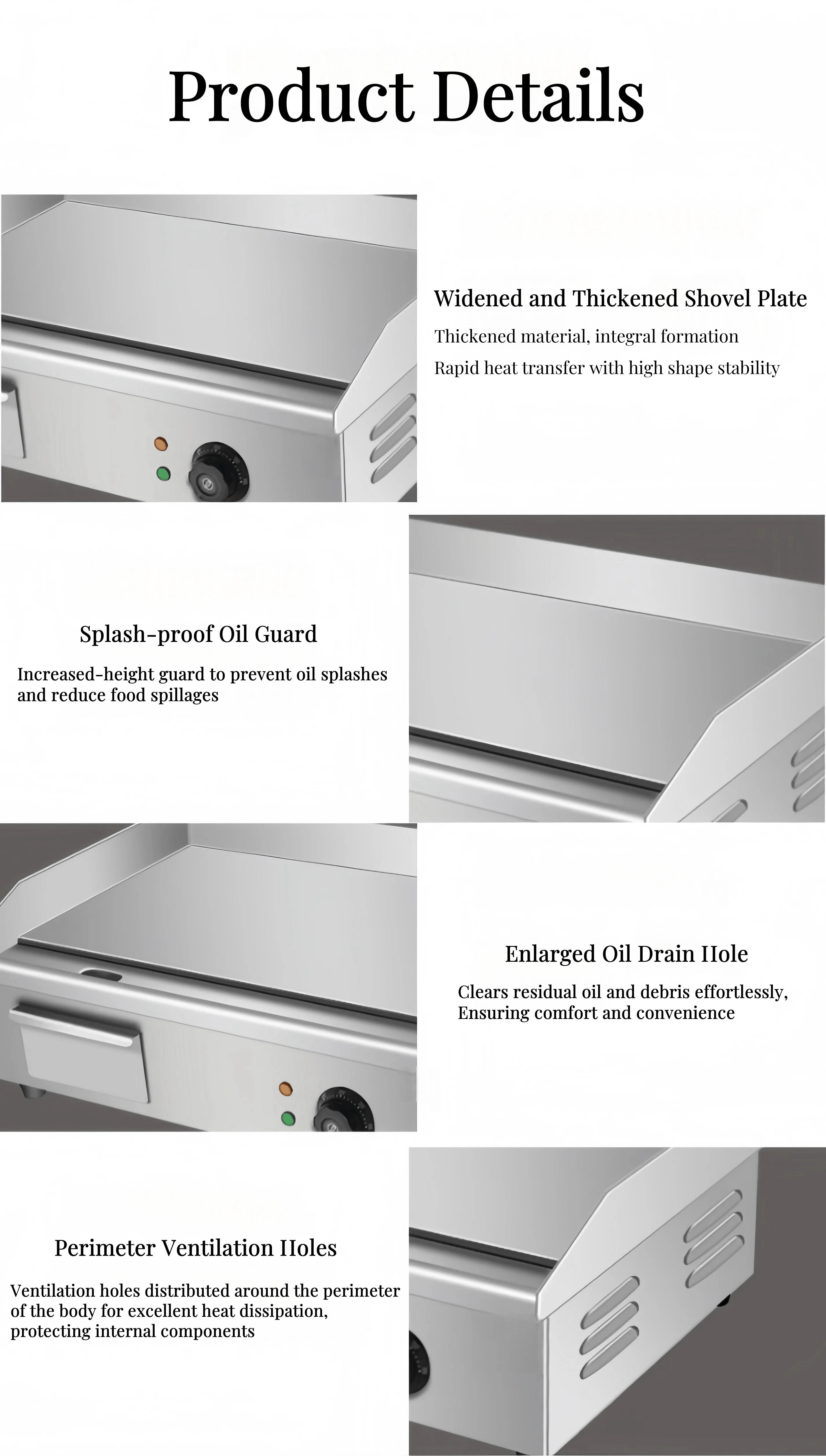 Description Picture 6 of itemStainless Steel Power Smokeless Teppanyaki Hamburger Electric Grills Electric Griddles Machine  Indoor for Gastronomy