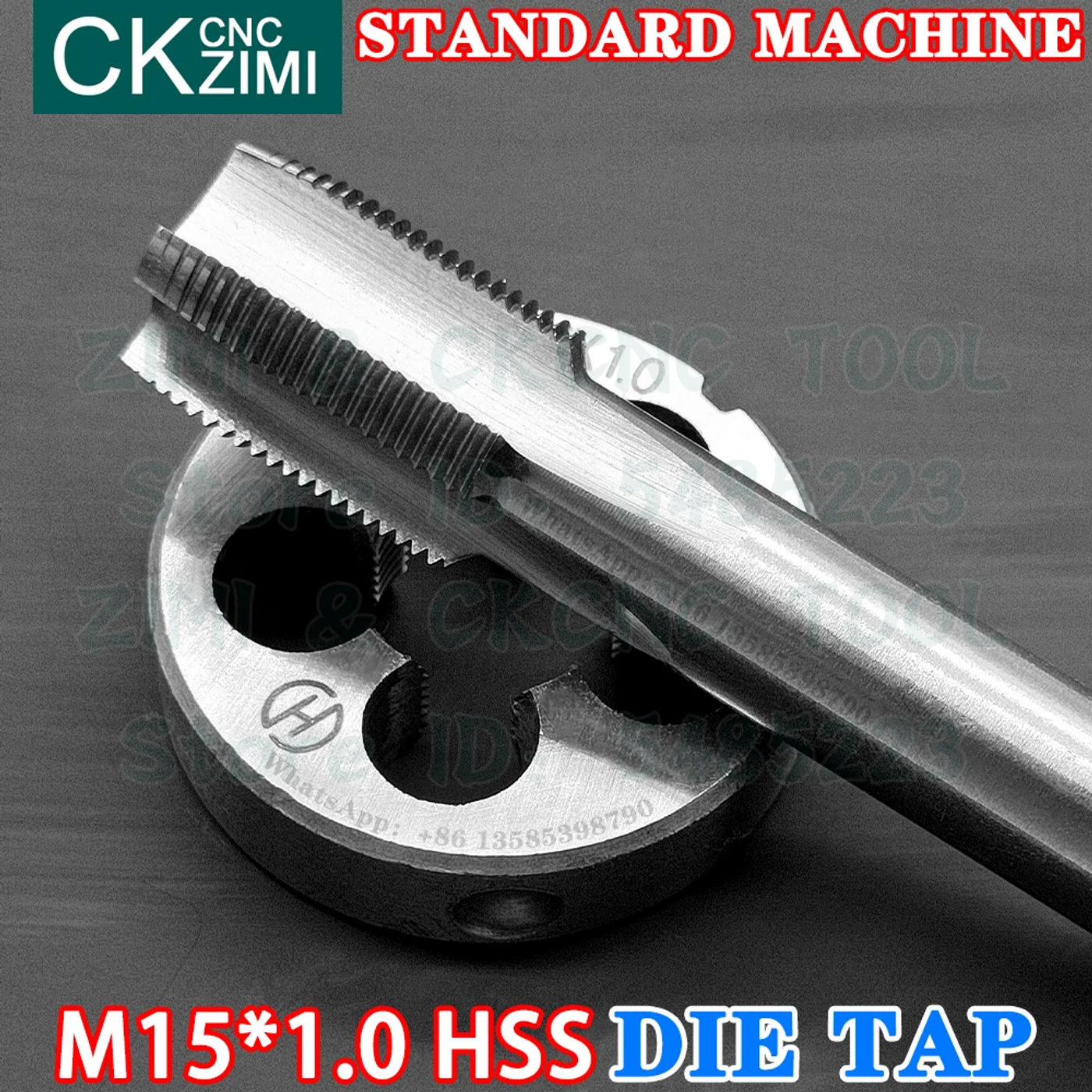 Description Picture 3 of itemM15*1 M15X1 Straight Handle Standard Machine Die Tap Right High Speed Steel Wire Tapping Drill Round Die Metal Tap Die Set Tools