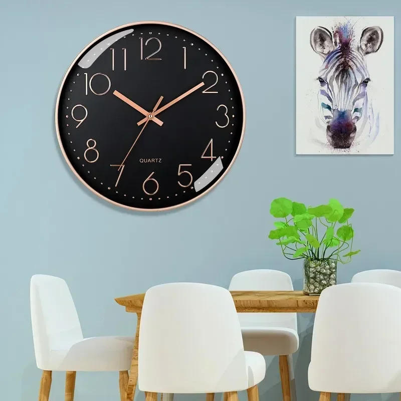 Description Picture 2 of item8 Inch Wall Clock Modern Design Silent Battery Operated Non-Ticking Decorative Clock for Bedroom Kitchen School Office Home Deco
