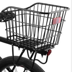Rear Bicycle Storage Basket Metal Without Cover Cargo Basket for Adult Women Men