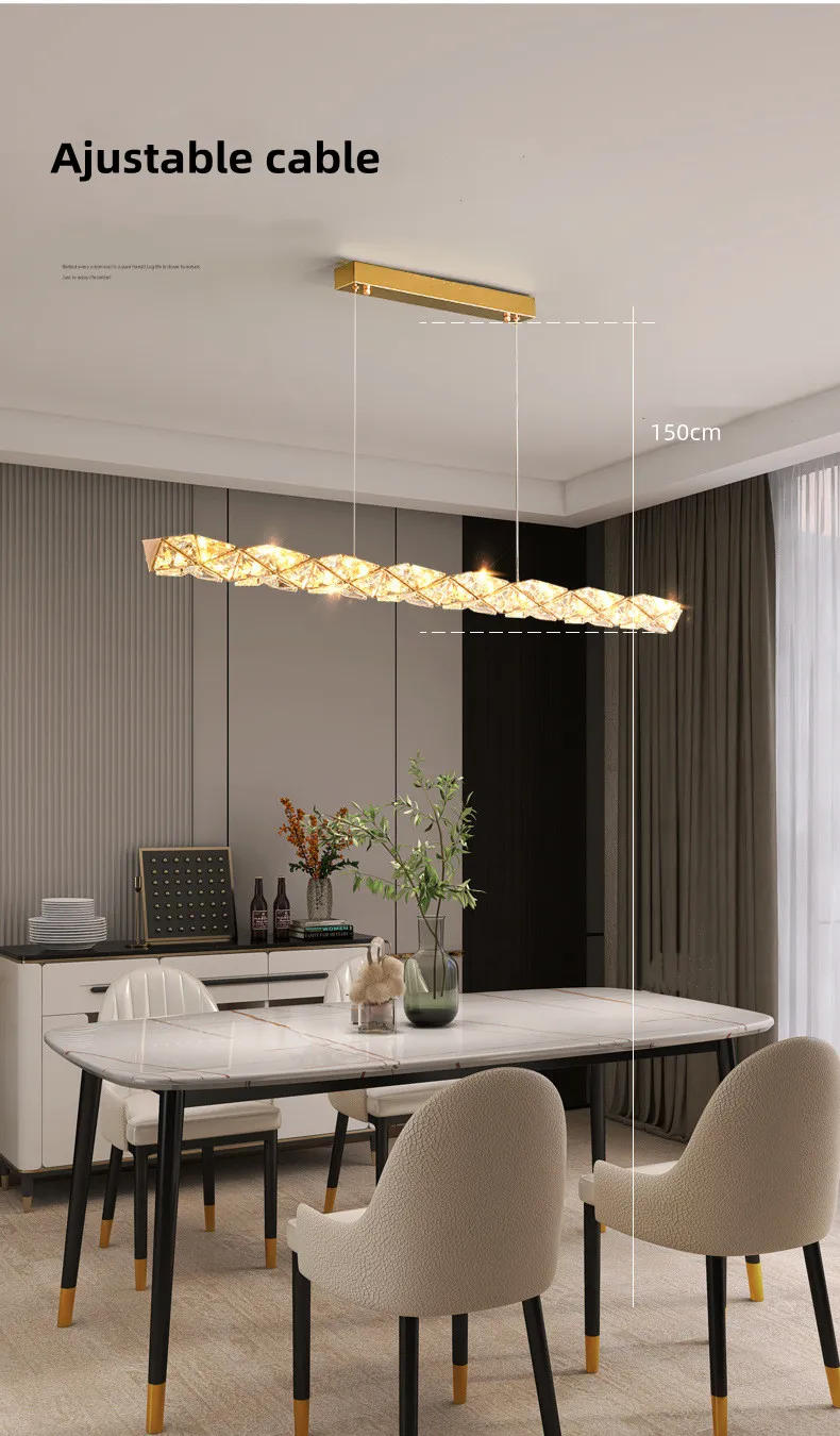 Description Picture 3 of itemModern Dining Room Lustre Led Pendant Lights Gold Metal Suspend Chandelier Lighting Home Decor Suspend Light Led Luminarias Lamp