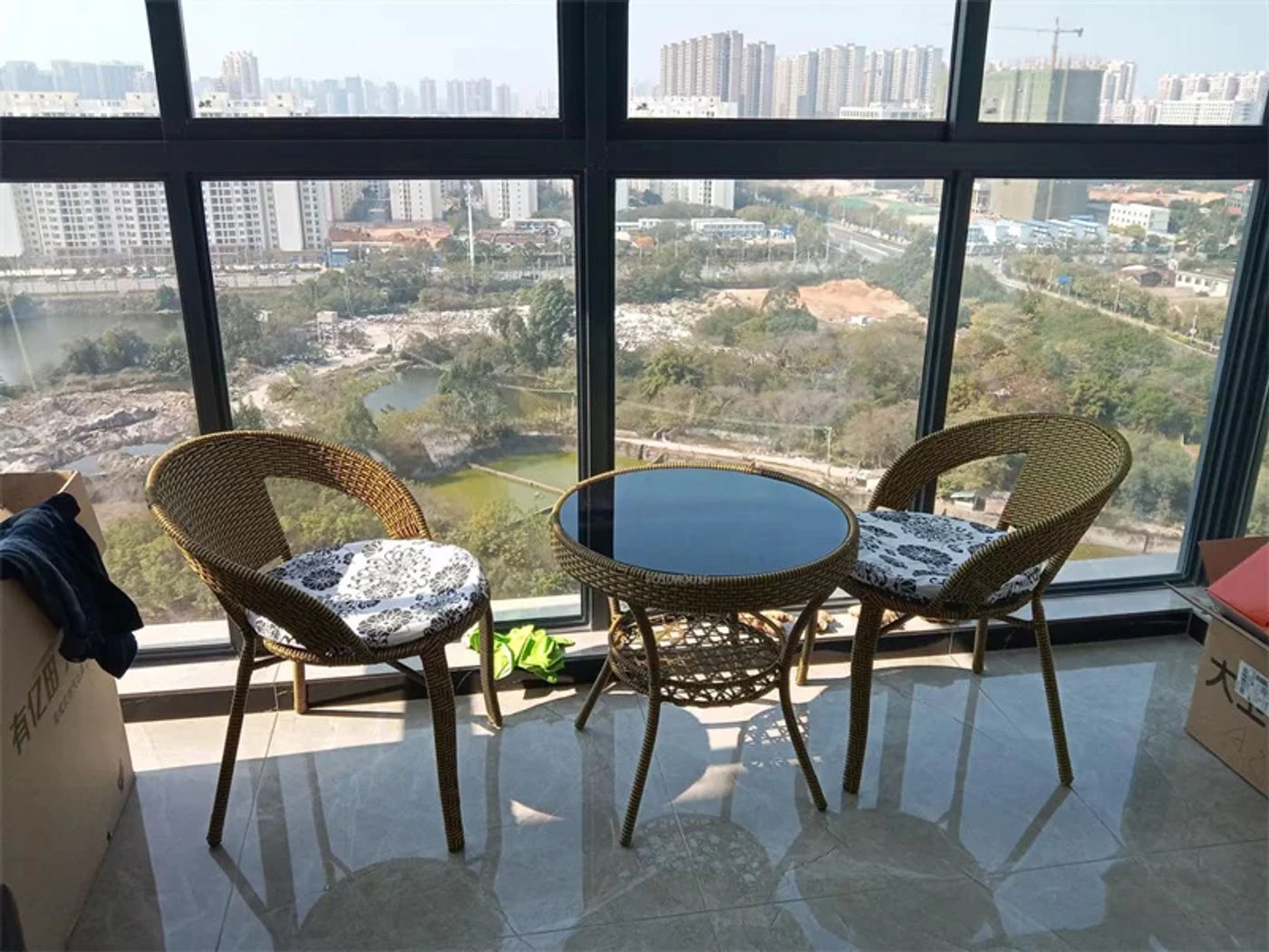 Description Picture 4 of itemOutdoor Garden Lounge Table Chair for Balcony Country House Household Coffee Table Waterproof Sunscreen garden Furniture Sets Z