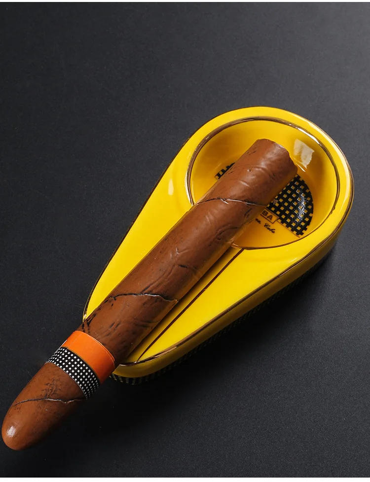 Description Picture 4 of itemCigar Ashtray Ceramic Painted Portable Cigar Ashtray Cigar Accessories Smoking Accessories