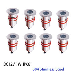 4/6/10PCS Outdoor Waterproof Led Lamp Garden Deck Terrace Floor Light  Recessed Inground Spot Mini 1W 12V  IP68 Stainless Steel