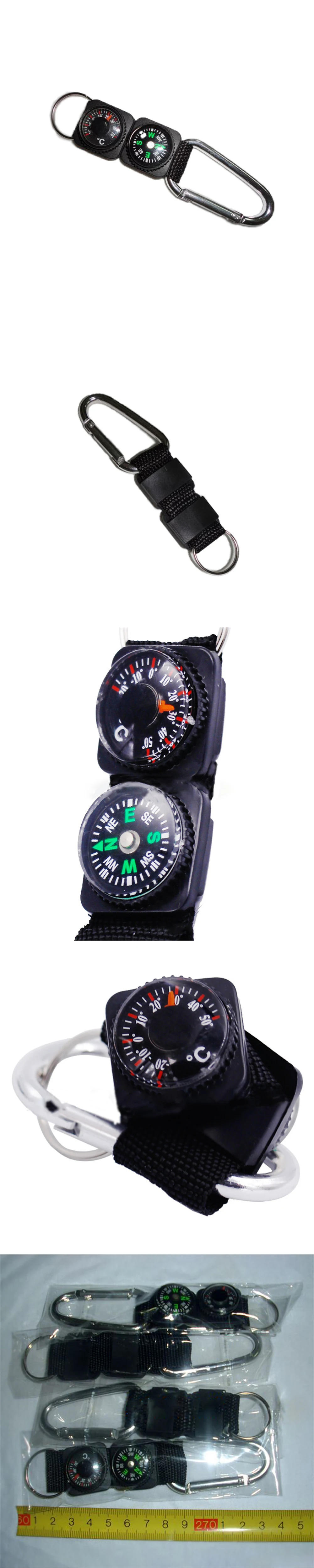 Description Picture 2 of item3 In 1 Multi-function Compass Thermometer Metal Carabiner Key Chain Camping Survival Tool Climbing Hiking Outdoor Gadget