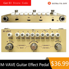 M-VAVE Cube BABY Rechargeable Multi Effects Pedal for Wooden Acoustic Guitar Recording Audio Interface Function Cuvave Pedal